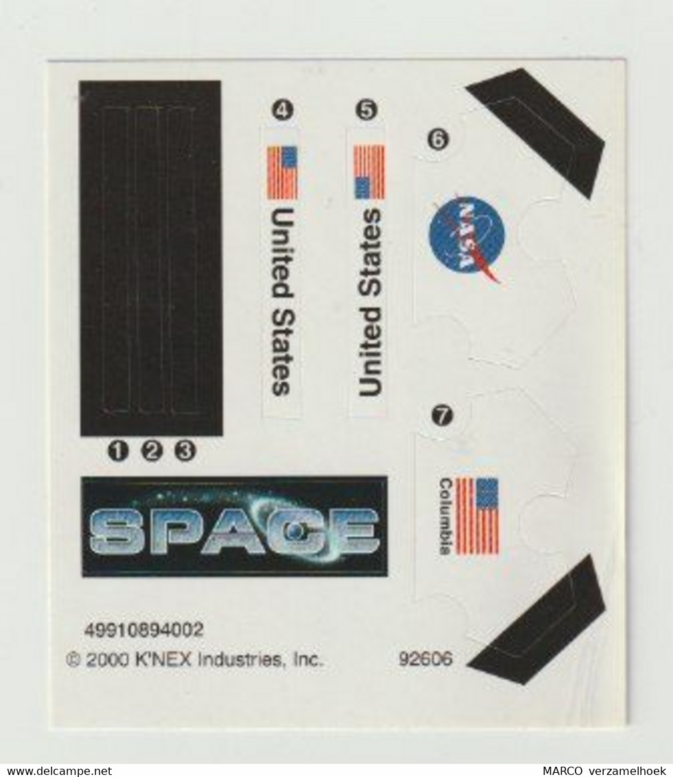K'NEX Brochure-leaflet Creative Construction 92606 Stickers 49910894002 NASA Space - K'nex