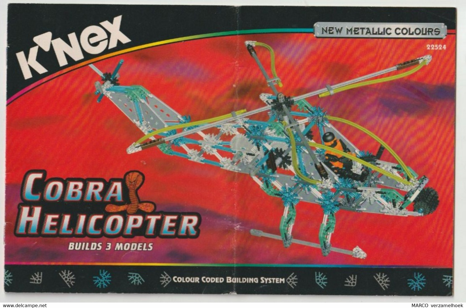 K'NEX Brochure-leaflet Creative Construction 22524 COBRA Helicopter - K'nex