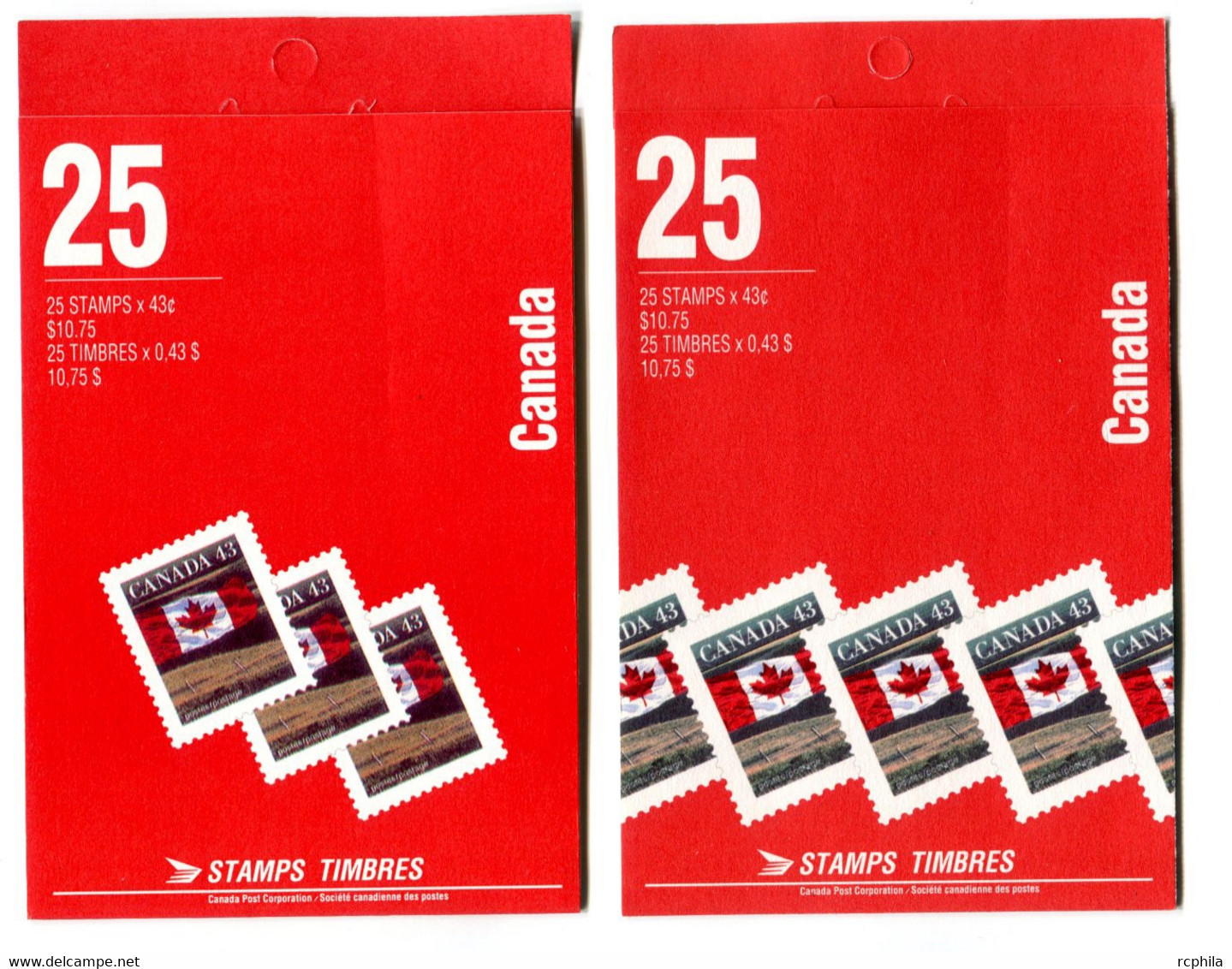 RC 20964 CANADA FLAG 2 COUVERTURES DIFFERENTES CARNETS COMPLETS BOOKLETS MNH NEUF ** - Carnets Complets