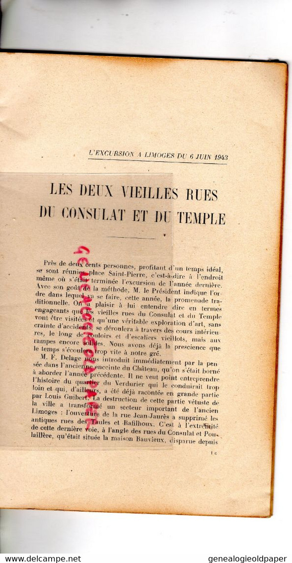 87- LIMOGES- CADRANS SOLAIRES ET LEURS SENTENCES- RUE CONSULAT -TEMPLE--ERNEST VINCENT-1944-DELAGE PLAN FAYEN - Limousin