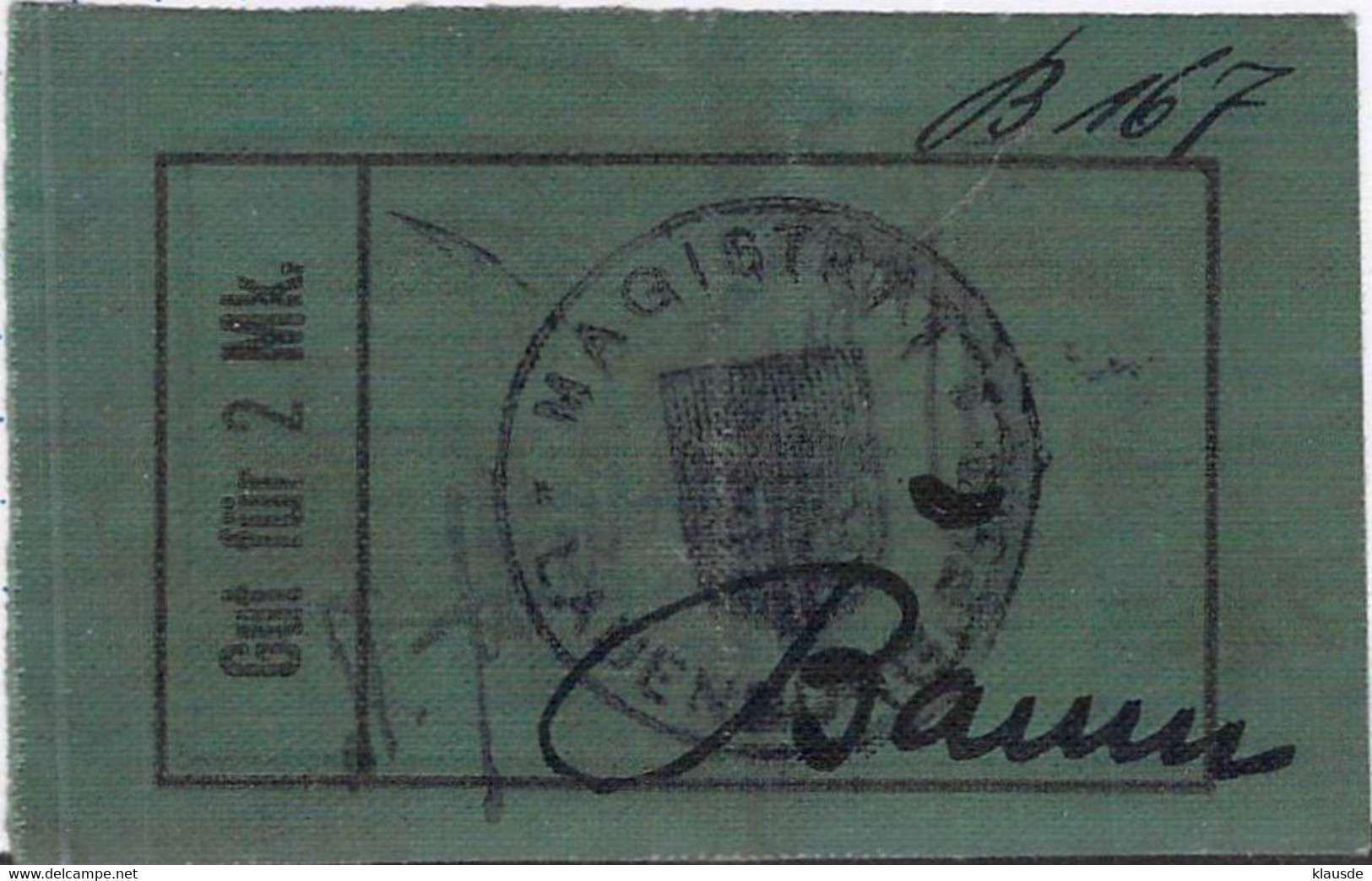 Lauenburg /Pom. (Leborg) Notgeld 1+2 MK Auf Leinenpapier - 1. WK