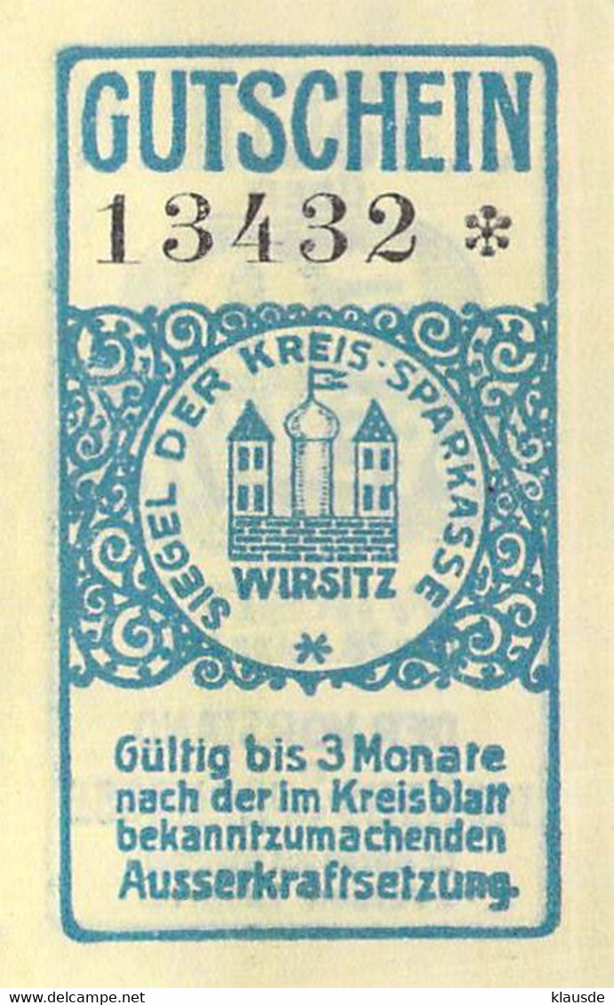 Wirsitz Posen 4  Notgeldschein 1917 UNC 3x Gefaltet 1x