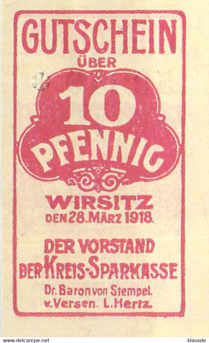 Wirsitz Posen 4  Notgeldschein 1917 UNC 3x Gefaltet 1x