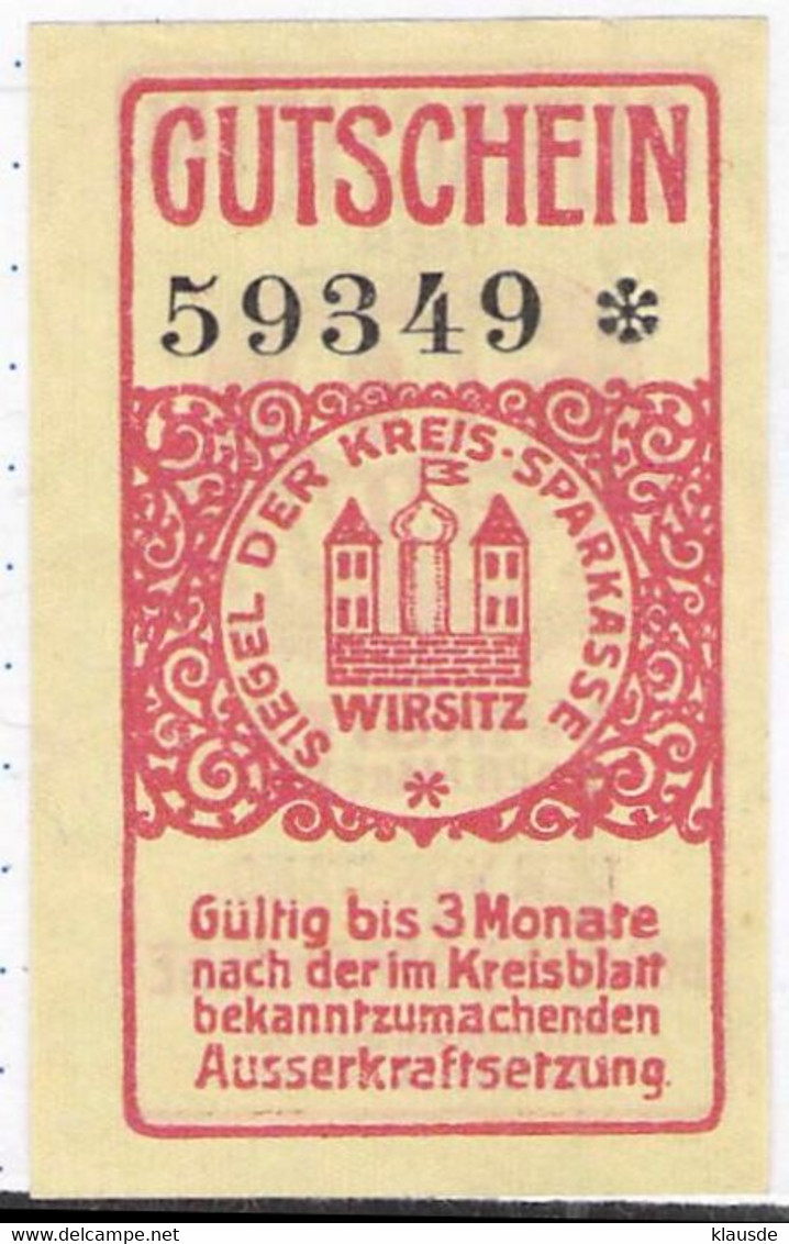 Wirsitz Posen 4  Notgeldschein 1917 UNC 3x Gefaltet 1x