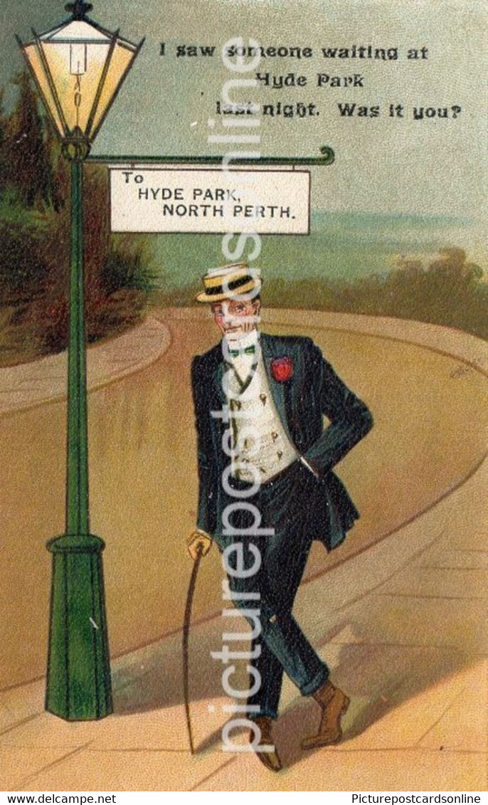 TO HYDE PARK NORTH PERTH NICE OLD COMIC POSTCARD HIGHGATE AUSTRALIA WAITING - Perth