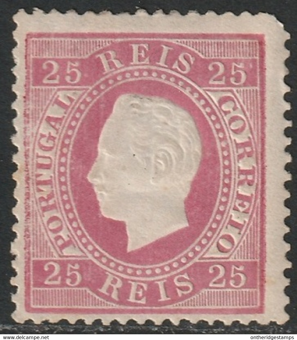 Portugal 1870 Sc 41d Mi 38xC Yt 40B SG 114 MH* Perf 13.5 Large Owners Mark On Back - Neufs