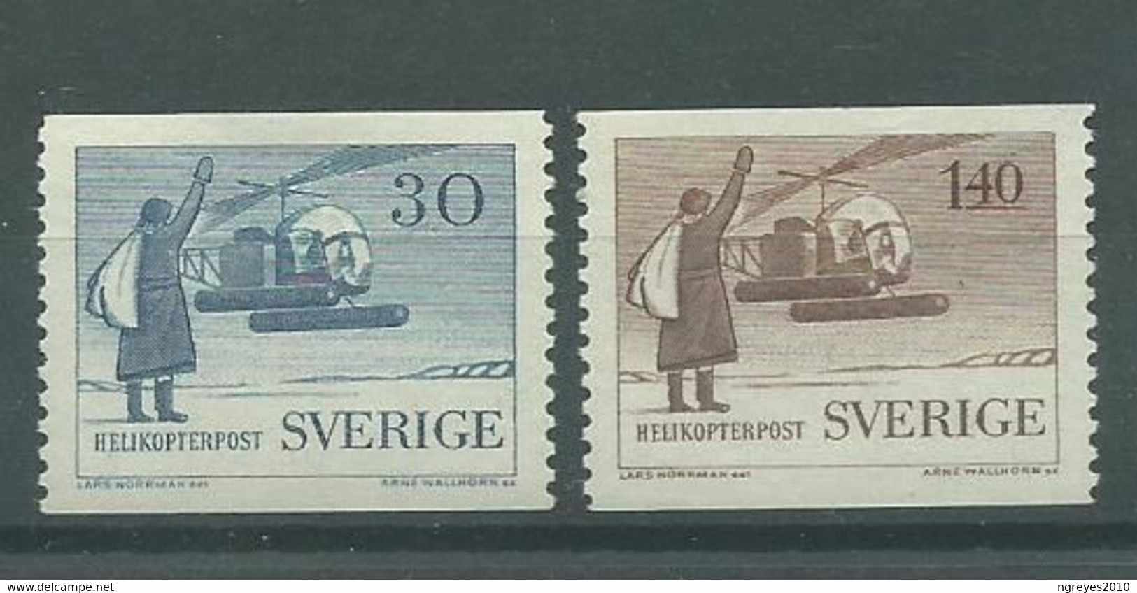 220041600  SUECIA.  YVERT  AEREO  Nº  8/9  */MH - Unused Stamps