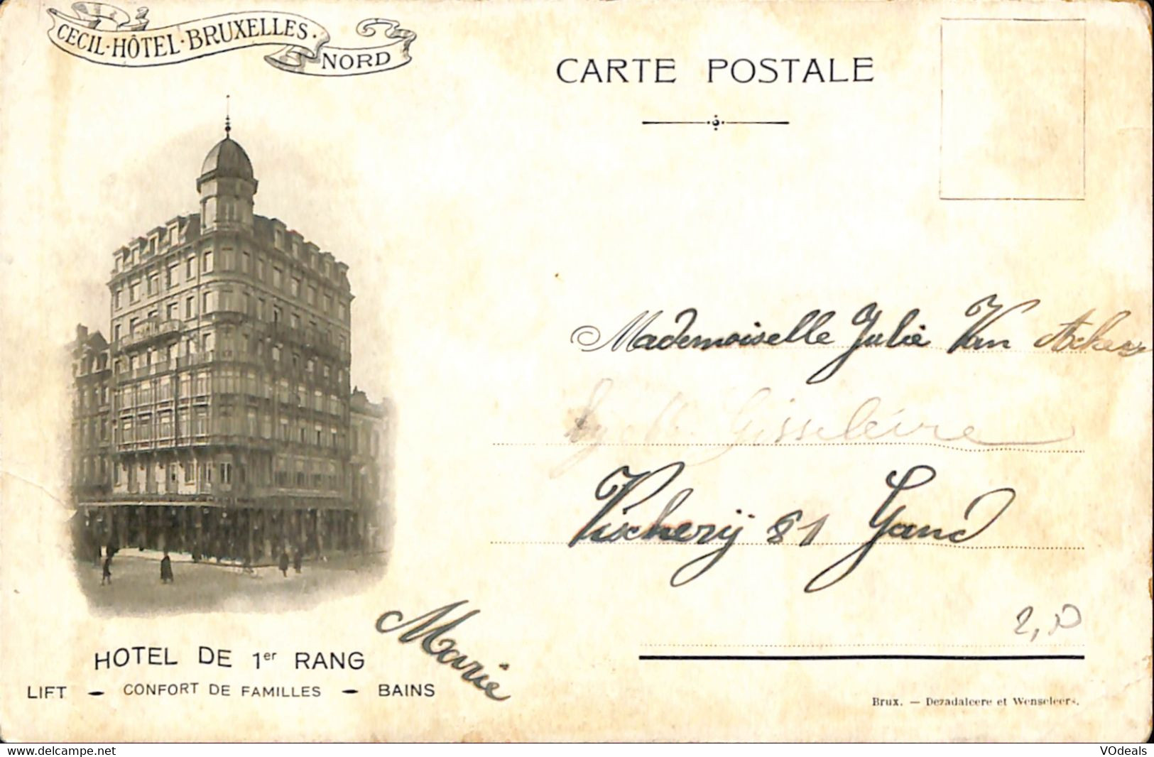 038 719 - CPA - Belgique - Bruxelles - Cecil Hôtel - Cafés, Hoteles, Restaurantes