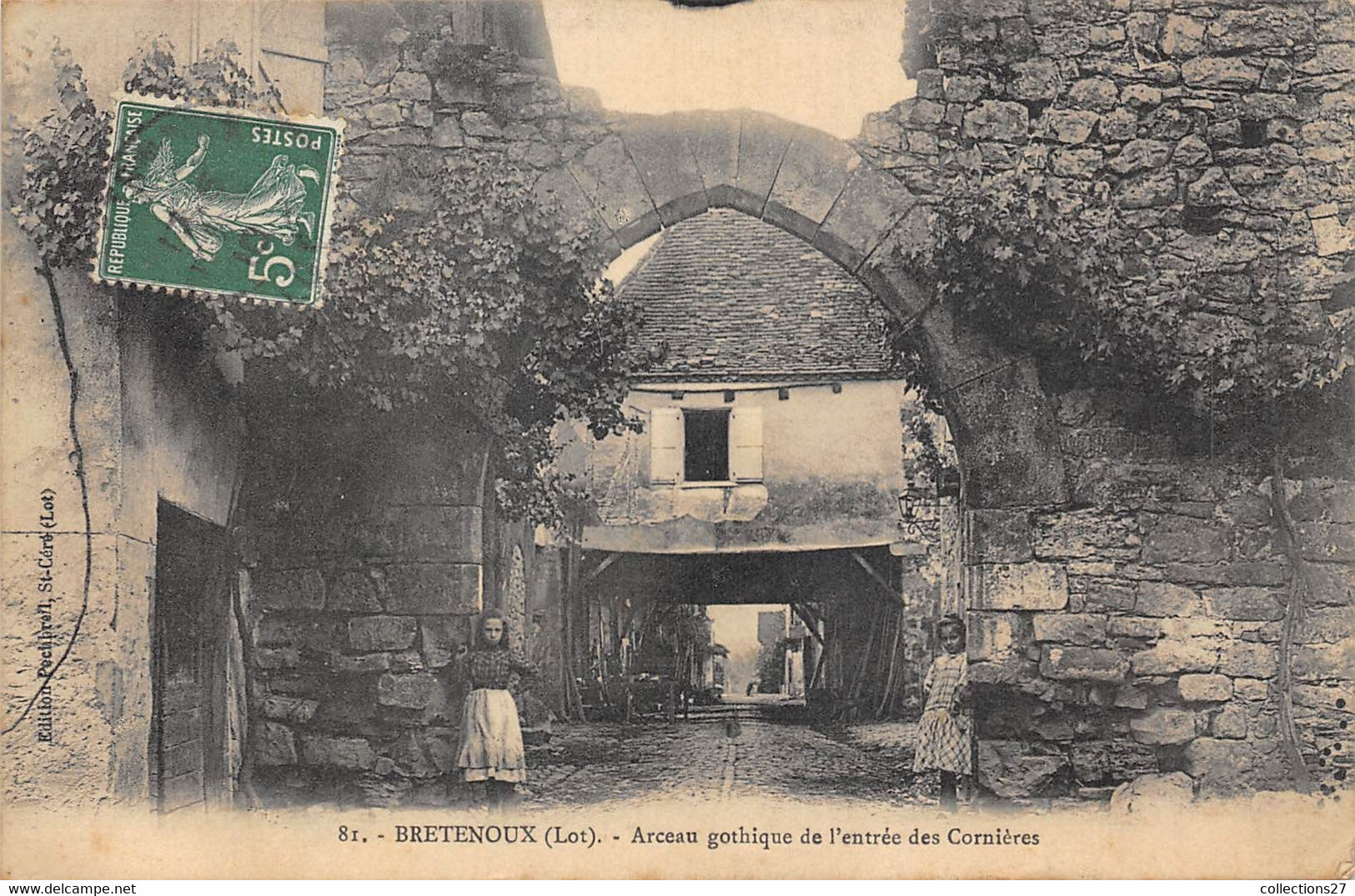 46-BRETENOUX- ARCEAU GOTHIQUE DE L'ENTREE DES CORNIERES - Bretenoux