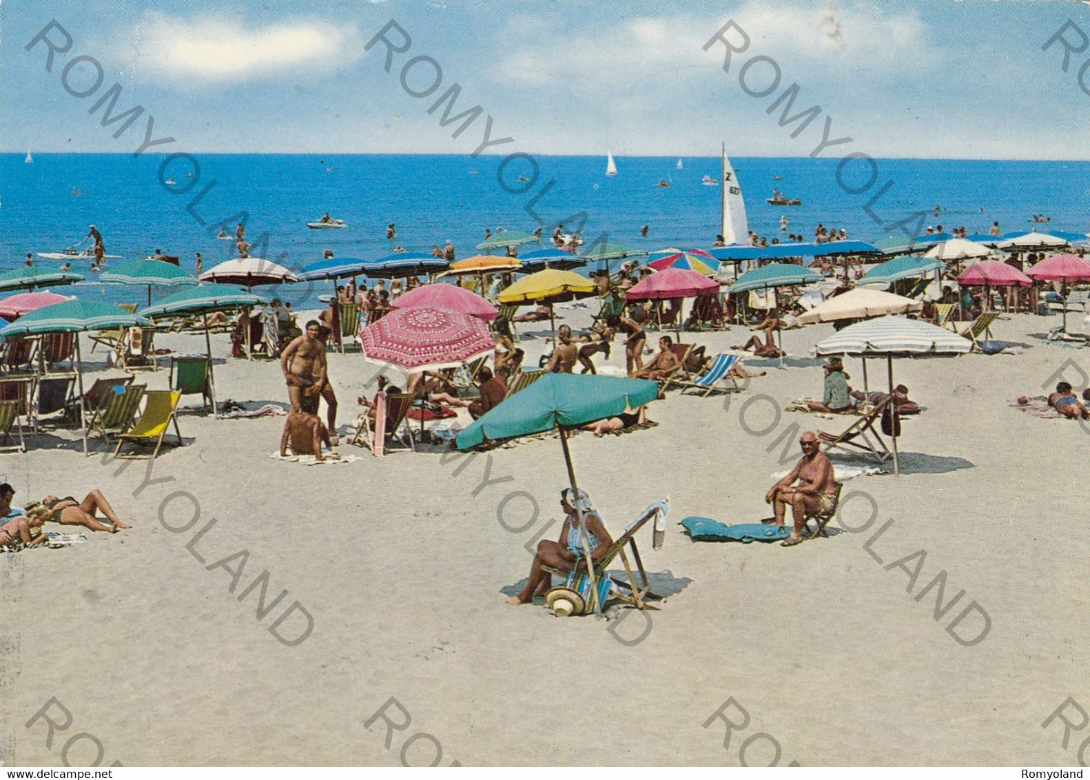 CARTOLINA  FREGENE,FIUMICINO,ROMA,LAZIO,LA SPIAGGIA,MARE,ESTATE,SOLE,VACANZA,BARCHE A VELA,BELLA ITALIA,VIAGGIATA 1971 - Fiumicino