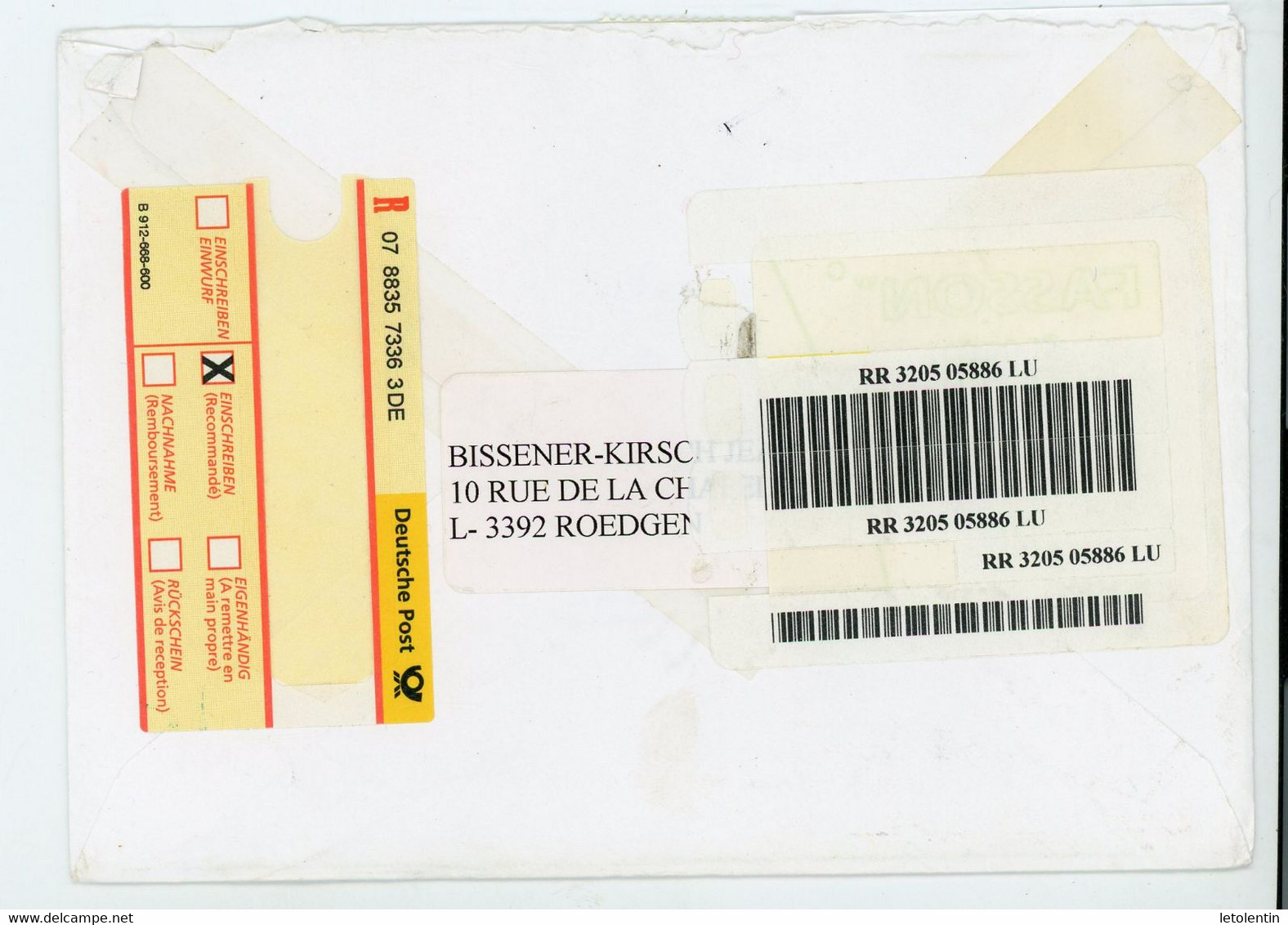 LUXEMBOURG : - TIMBRES N°Yt ?  Obli. SUR LETTRE LR - Covers & Documents