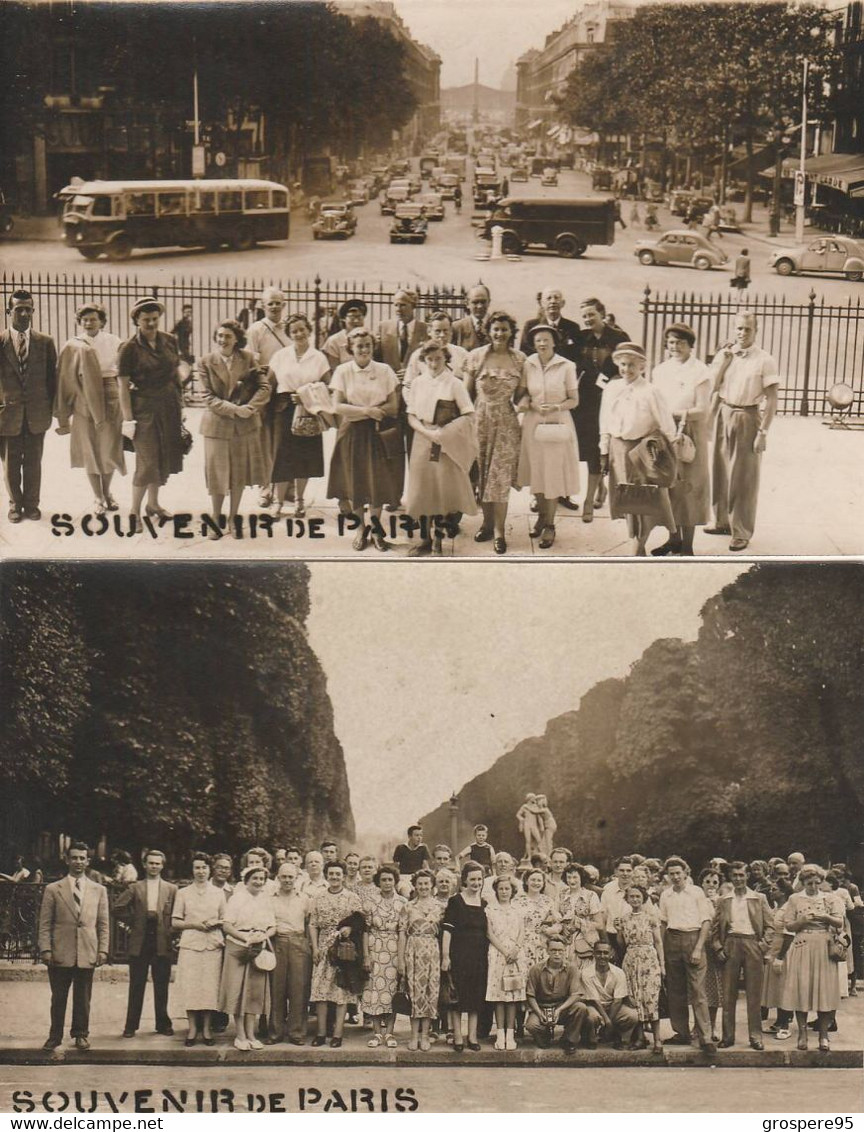 PARIS CARTES PHOTOS GROUPES MADELEINE RUE ROYALE + PARC A IDENTIFIER - Lotes Y Colecciones