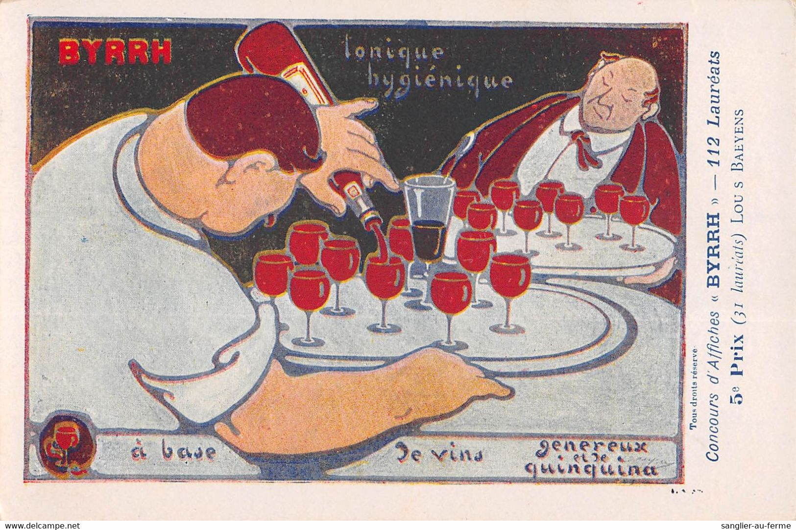 CPA CONCOURS D'AFFICHES BYRRH ILLUSTRATEUR ART NOUVEAU LOUIS BAEYENS (au Verso Signature BARDOU JOB) DEP 66 CATALAN - Autres & Non Classés