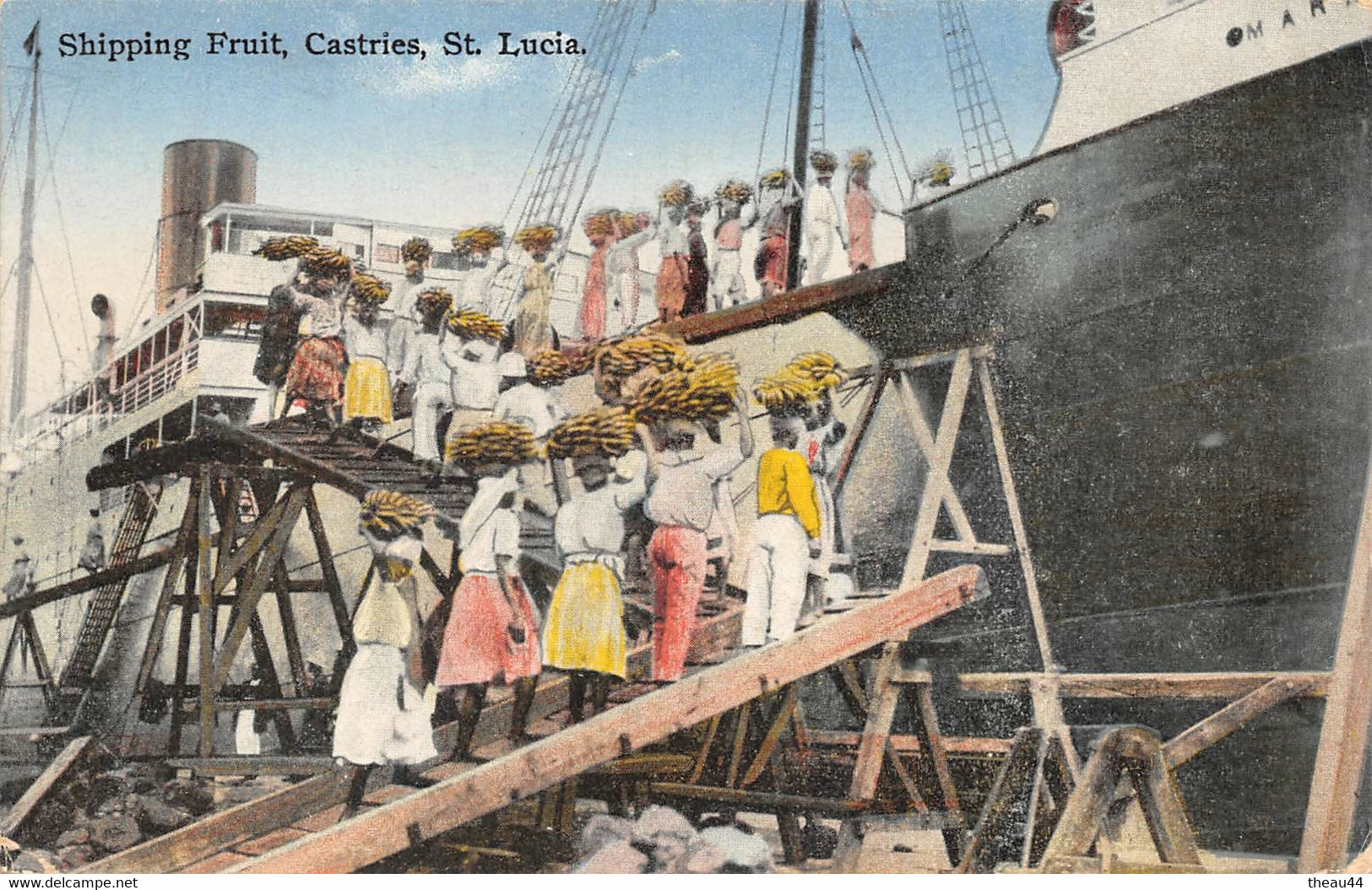 AMERIQUE   -   ANTILLES  -  SAINTE-LUCIE   -   Shipping Fruit , Castries  -  Bananes - Santa Lucia