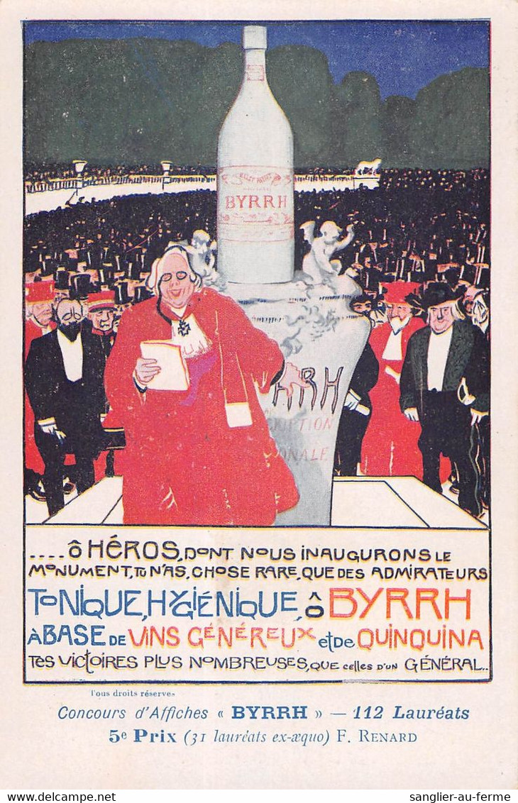 CPA CONCOURS D'AFFICHES BYRRH ILLUSTRATEUR ART NOUVEAU F.RENARD (au Verso Signature BARDOU JOB) DEP 66 CATALAN - Sonstige & Ohne Zuordnung