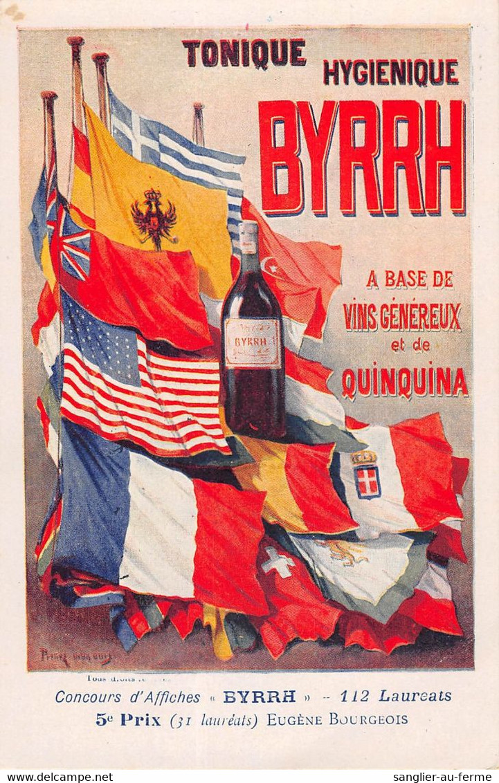 CPA CONCOURS D'AFFICHES BYRRH ILLUSTRATEUR ART NOUVEAU EUGENE BOURGEOIS (au Verso Signature BARDOU JOB) DEP 66 CATALAN - Autres & Non Classés