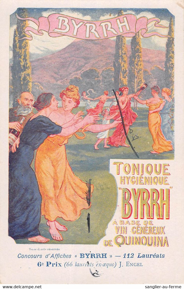 CPA CONCOURS D'AFFICHES BYRRH ILLUSTRATEUR ART NOUVEAU J.ENGEL (au Verso Signature BARDOU JOB) DEP 66 CATALAN - Autres & Non Classés