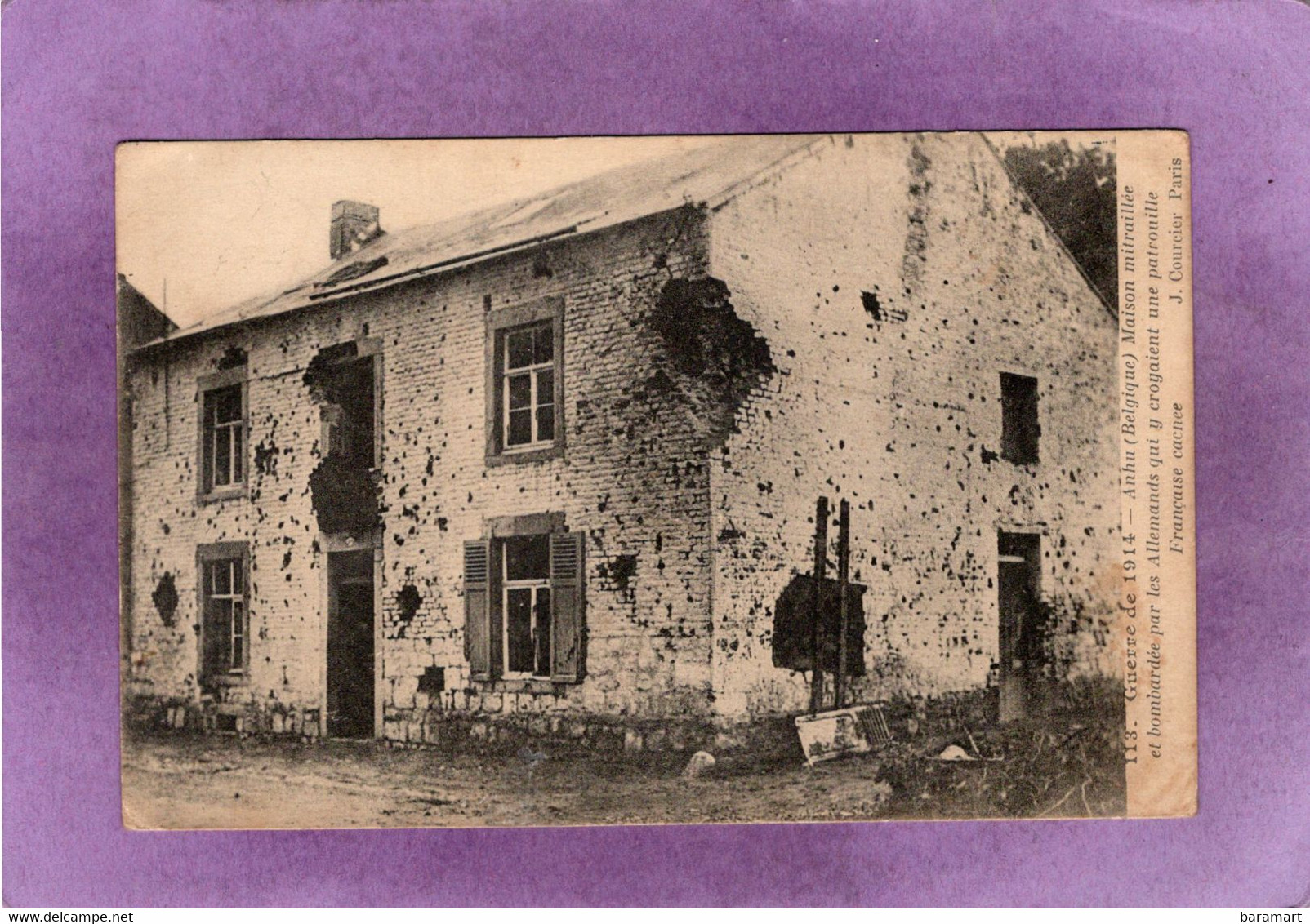 Hannut Guerre De 1914 ANHU Maison Mitraillée Et Bombardée Par Les Allemands Qui Y Croyaient Une Patrouille Cachée - Hannut