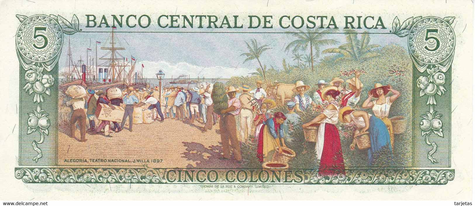 BILLETE DE COSTA RICA DE 5 COLONES DEL AÑO 1986 EN CALIDAD EBC (XF) (BANKNOTE) - Costa Rica