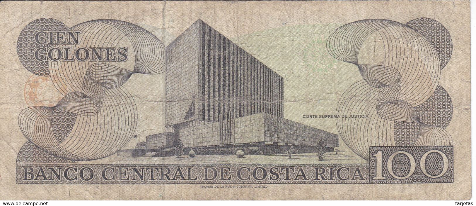 BILLETE DE COSTA RICA DE 100 COLONES DEL AÑO 1988 (BANKNOTE) - Costa Rica