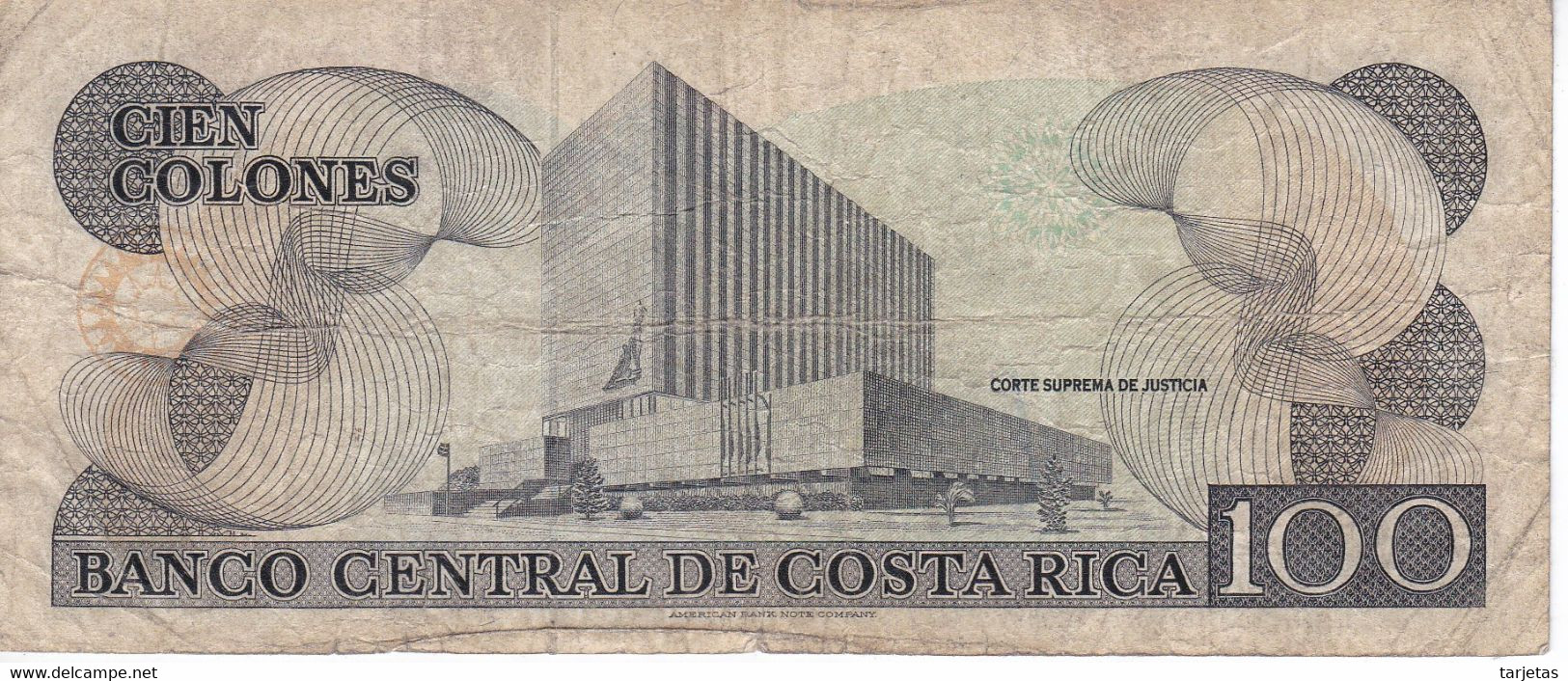 BILLETE DE COSTA RICA DE 100 COLONES DEL AÑO 1989 (BANKNOTE) - Costa Rica