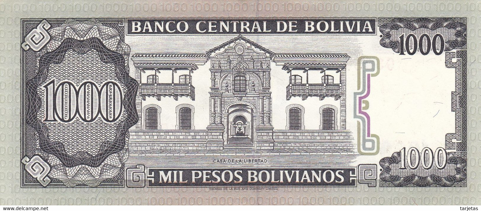 BILLETE DE BOLIVIA DE 1000 PESOS BOLIVIANOS DEL AÑO 1982 EN CALIDAD EBC (XF)(BANKNOTE) - Bolivie