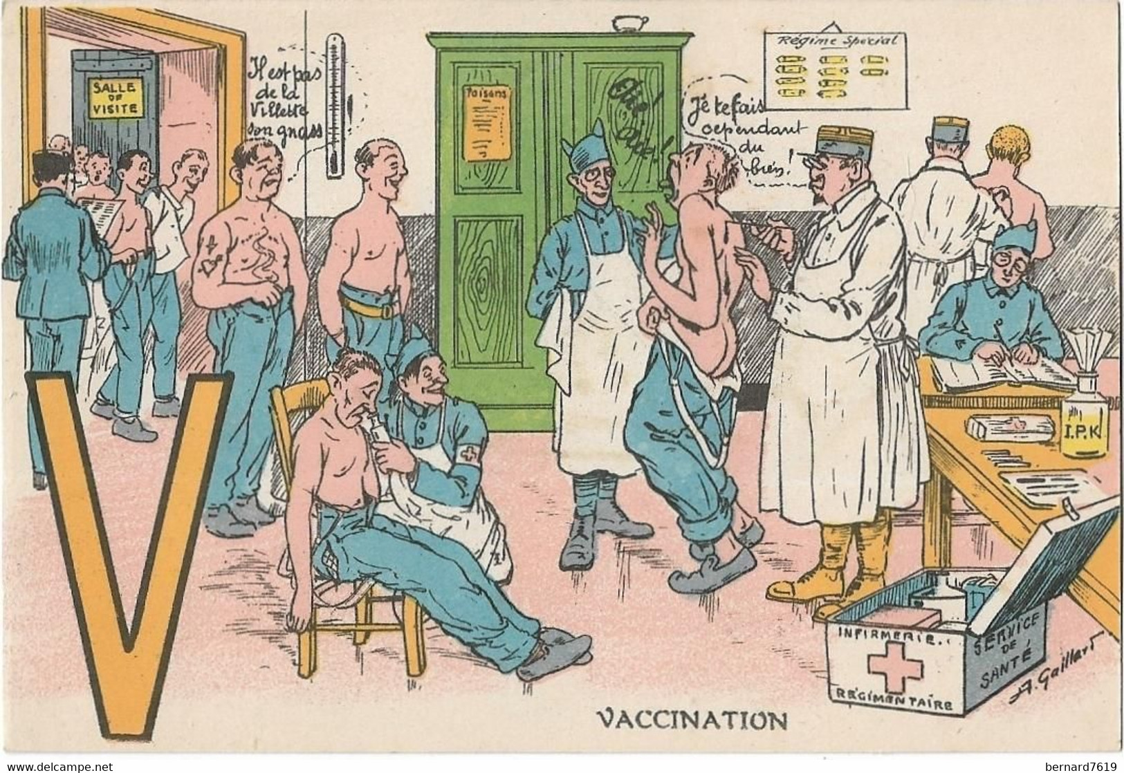 Alphabet   Militaire   Ou Du  Soldat -    V Vaccination - Humour