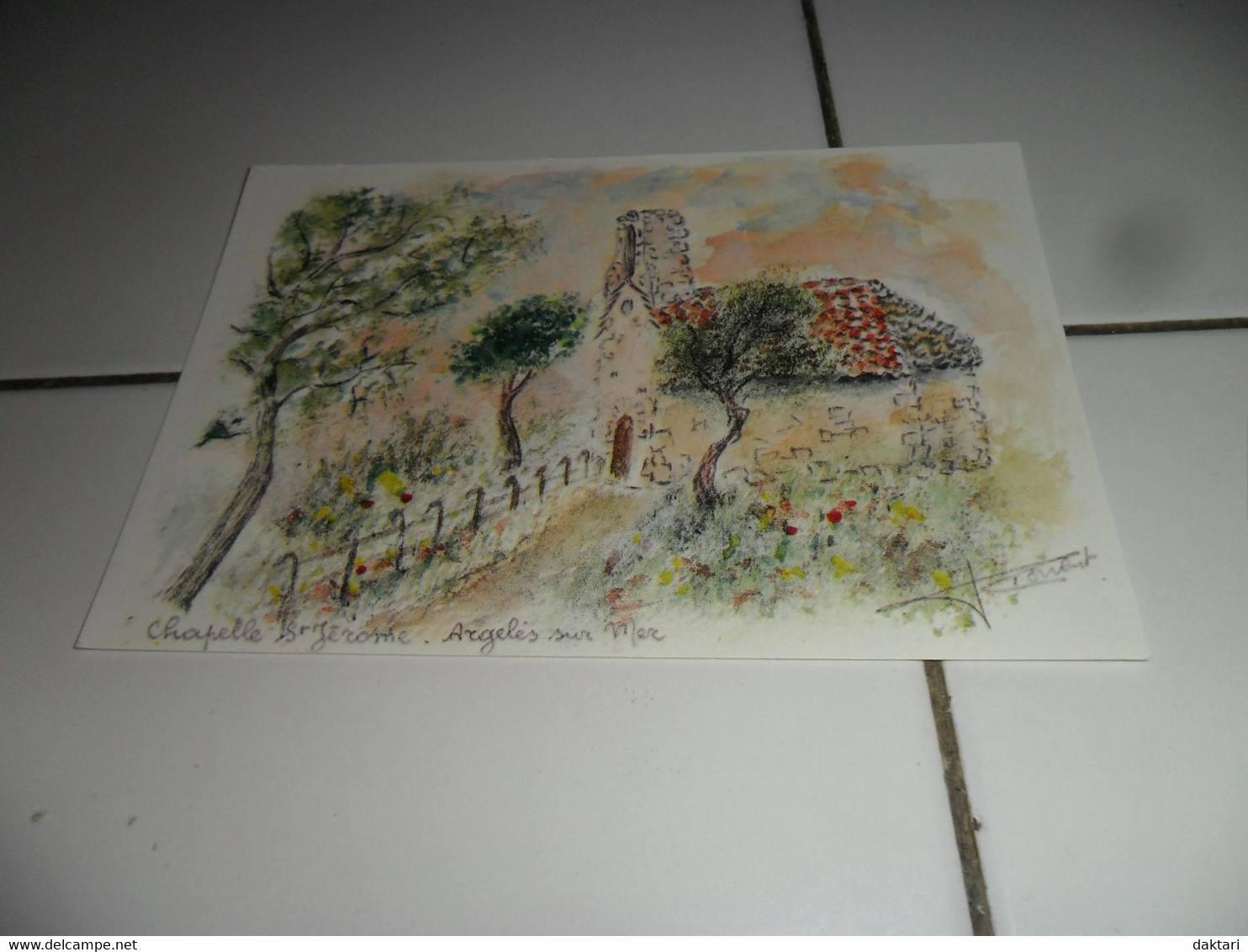 CP DESSINS ARGELES SUR MER CHAPLLE ST JEROME - Argeles Sur Mer