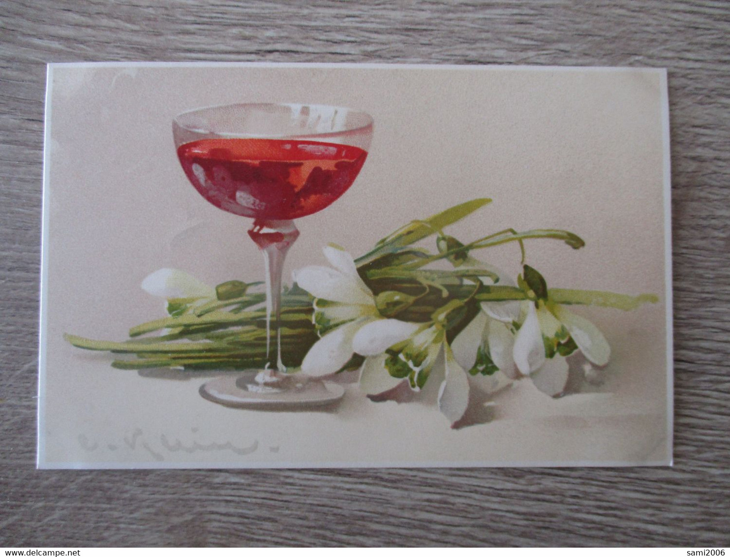 ILLUSTRATEUR KLEIN CATHARINA FLEURS VERRE VIN ROUGE - Klein, Catharina