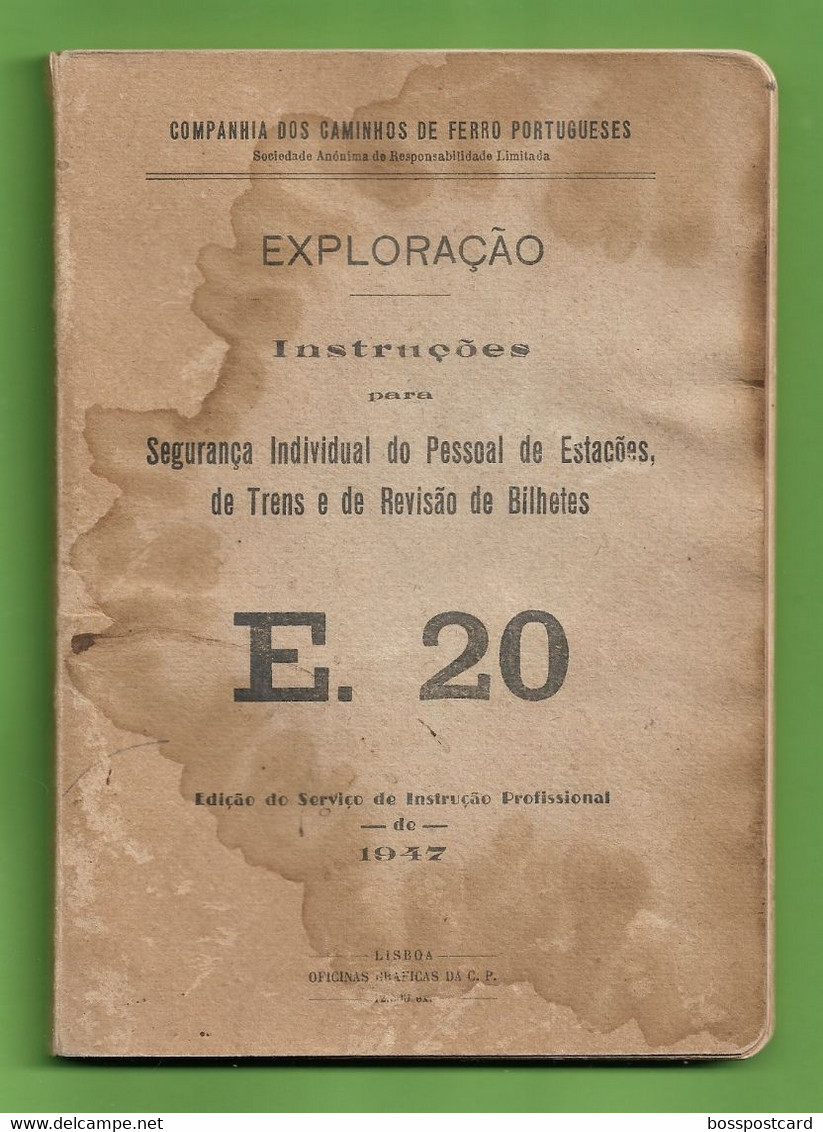 Lisboa -  "Instruções Para Segurança Do Pessoal Das Estações, De Trens..." - Caminho De Ferro Trem Gare Railway Portugal - Livres Anciens