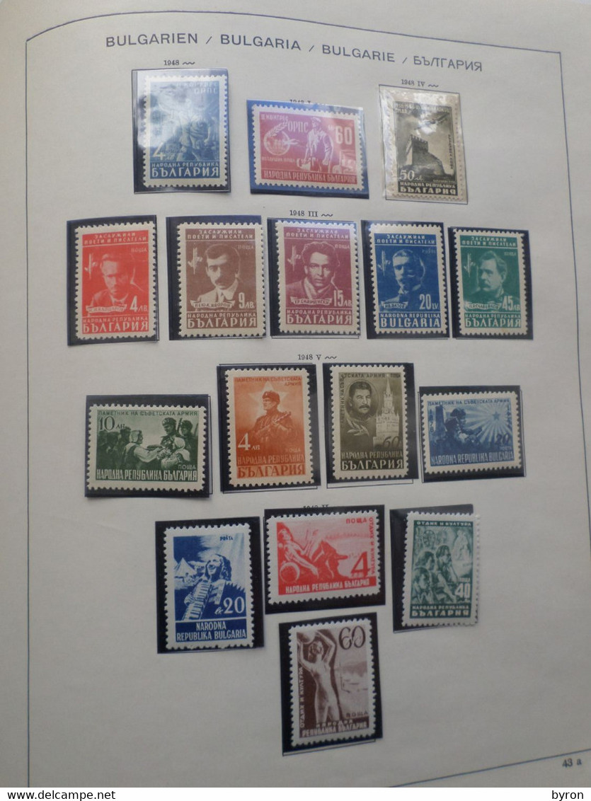 TIMBRES STAMPS BRIEFMARKEN  BULGARIE BULGARIA ALBUM 101 PAGES. 1884-1957. MANY MAMY SETS OF ** UNUSED STAMPS.