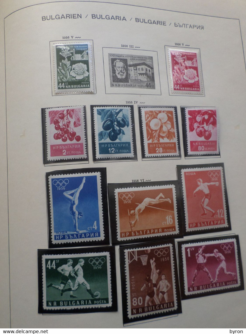 TIMBRES STAMPS BRIEFMARKEN  BULGARIE BULGARIA ALBUM 101 PAGES. 1884-1957. MANY MAMY SETS OF ** UNUSED STAMPS.