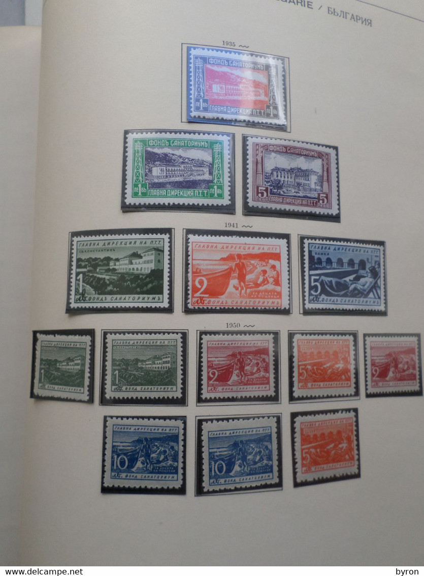 TIMBRES STAMPS BRIEFMARKEN  BULGARIE BULGARIA ALBUM 101 PAGES. 1884-1957. MANY MAMY SETS OF ** UNUSED STAMPS.