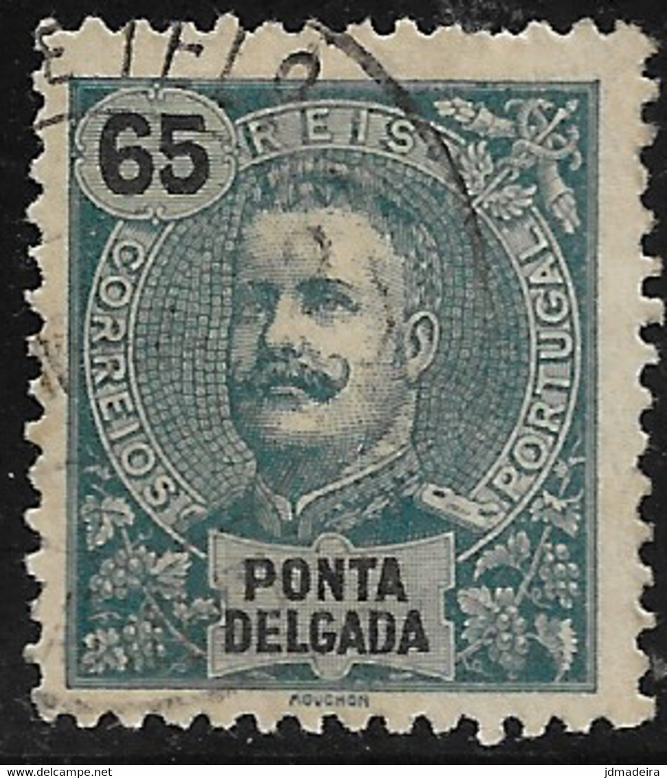 Ponta Delgada – 1898 King Carlos 65 Réis Used Stamp - Ponta Delgada