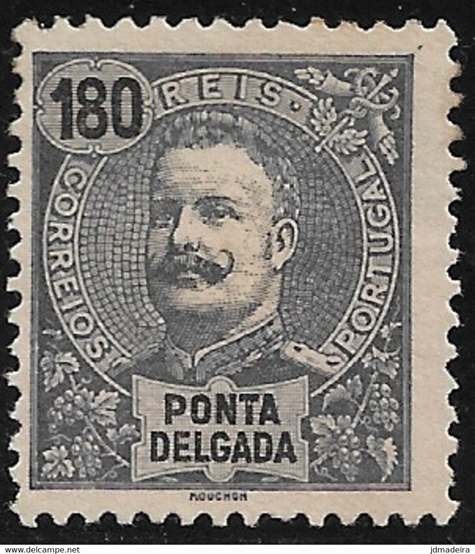 Ponta Delgada – 1898 King Carlos 180 Réis Mint Stamp - Ponta Delgada