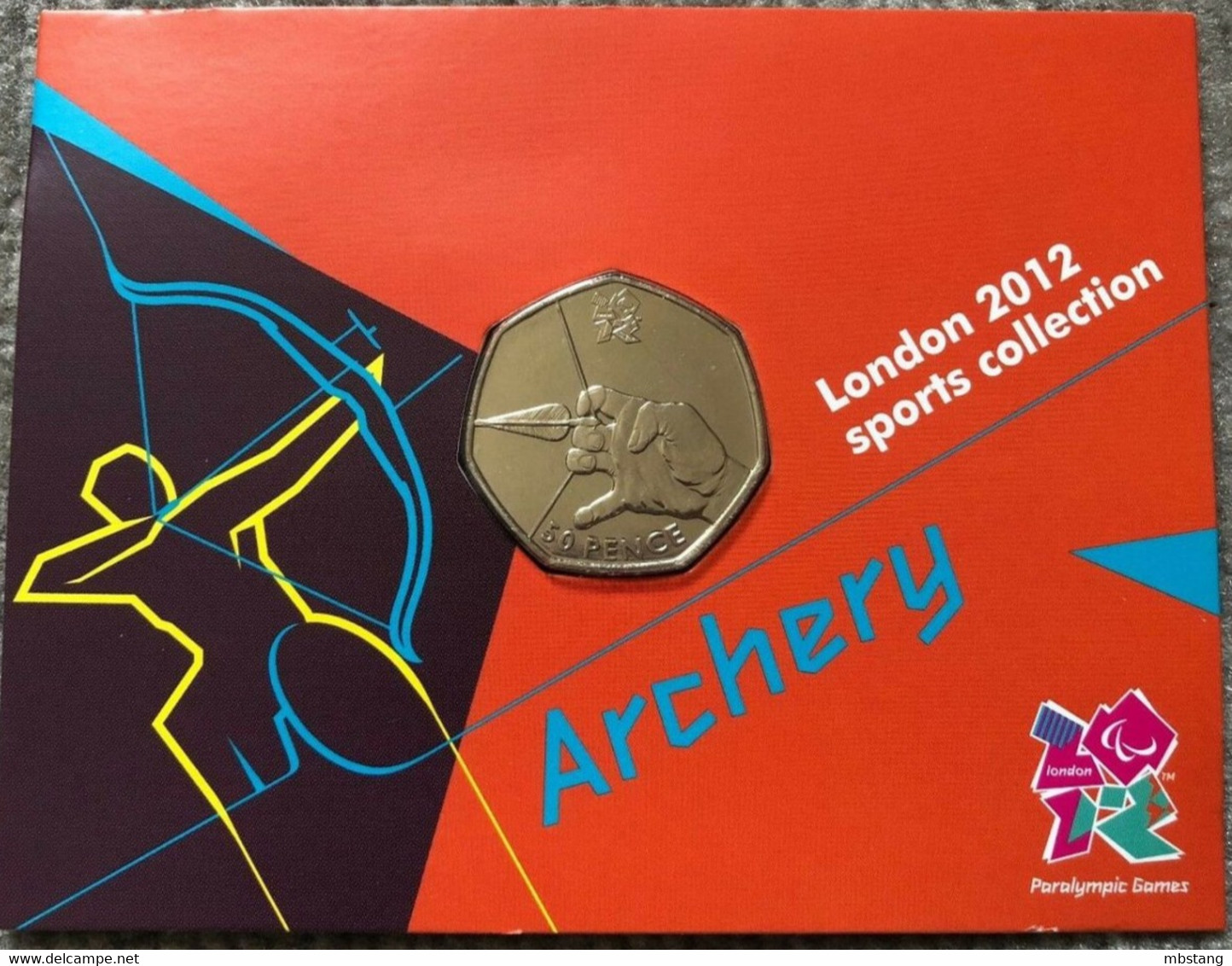 GRAN BRETAÑA  50 Pence  50p 2011 2012 Olympic Series BU On Royal Mint Cards (B1)  ARCHERY - 50 Pence