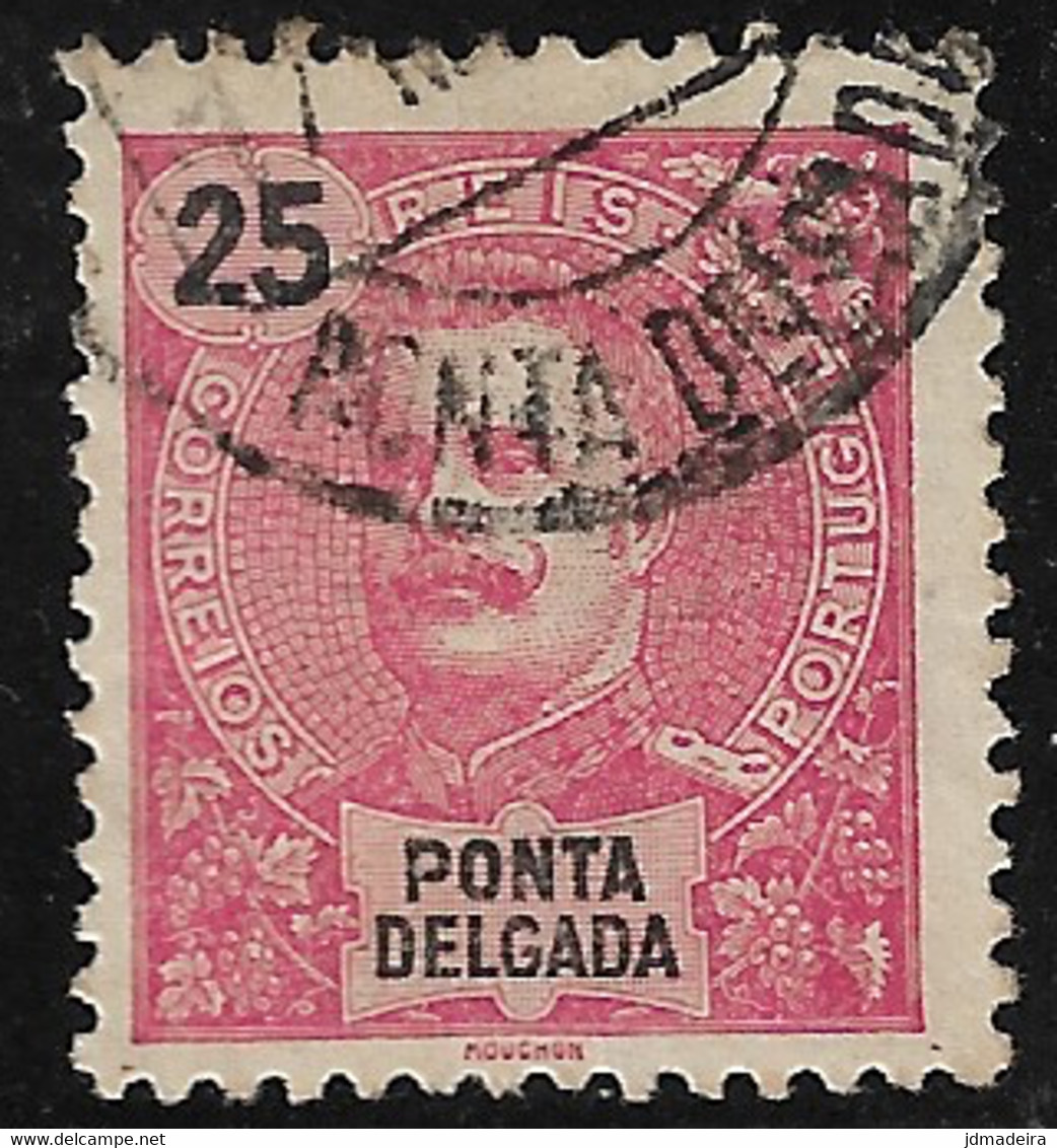 Ponta Delgada – 1898 King Carlos 25 Réis Used Stamp - Ponta Delgada