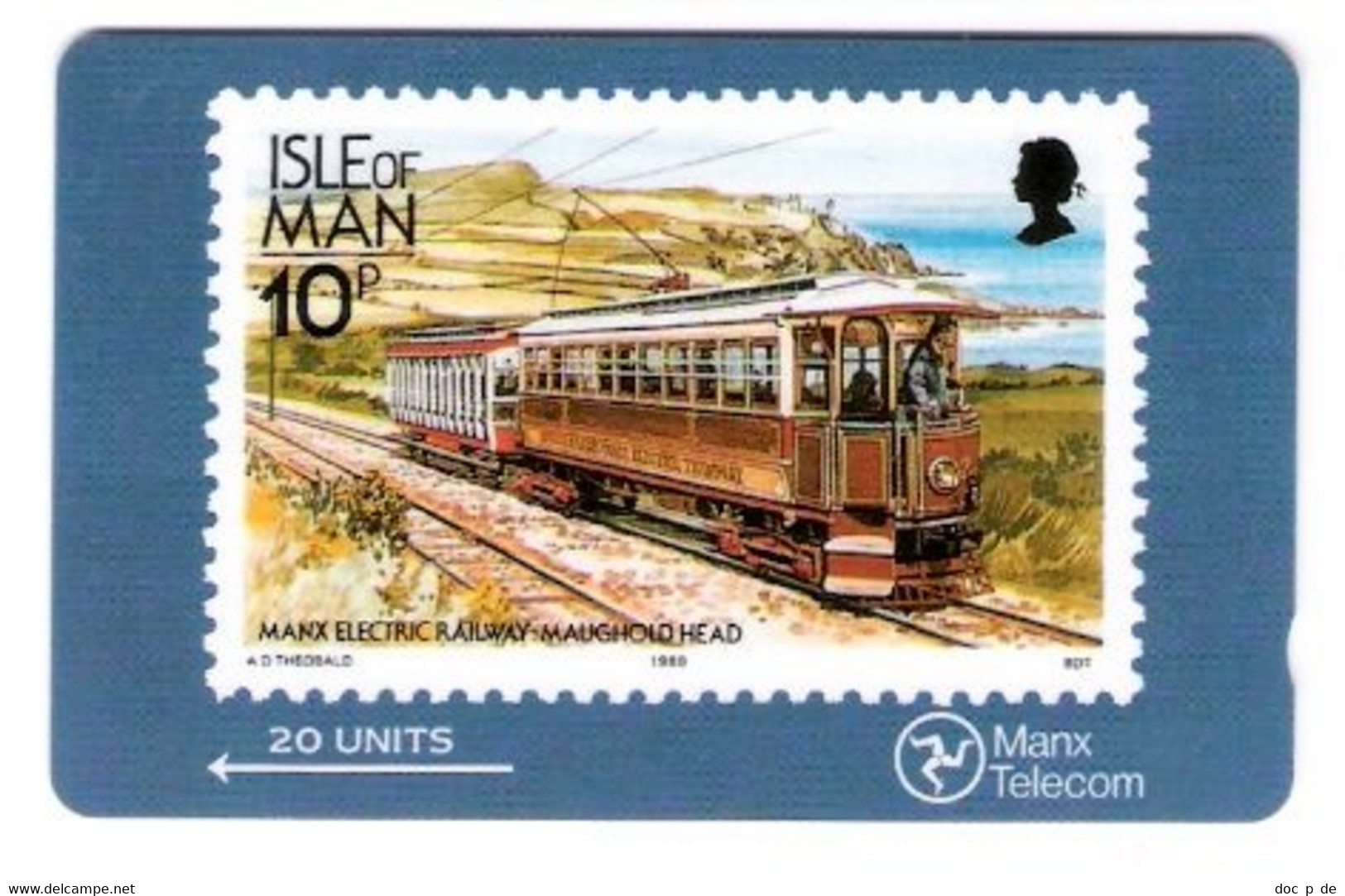 Isle Of Man - Tram Tramway Strassenbahn Bahn Railway - Stamp - Briefmarke - Timbre - 20 Units - Man (Isle Of)