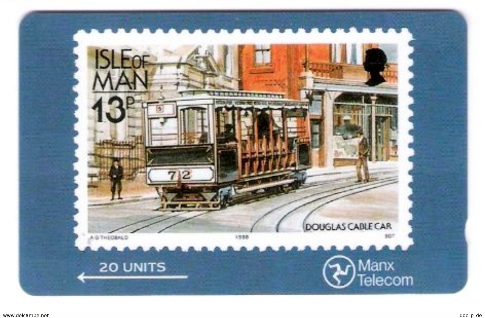 Isle Of Man - Tram Tramway Strassenbahn Bahn Railway - Stamp - Briefmarke - Timbre - 20 Units - Man (Isle Of)