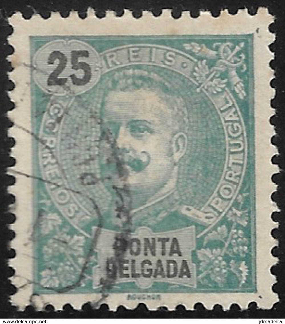 Ponta Delgada – 1897 King Carlos 25 Réis Used Stamp - Ponta Delgada