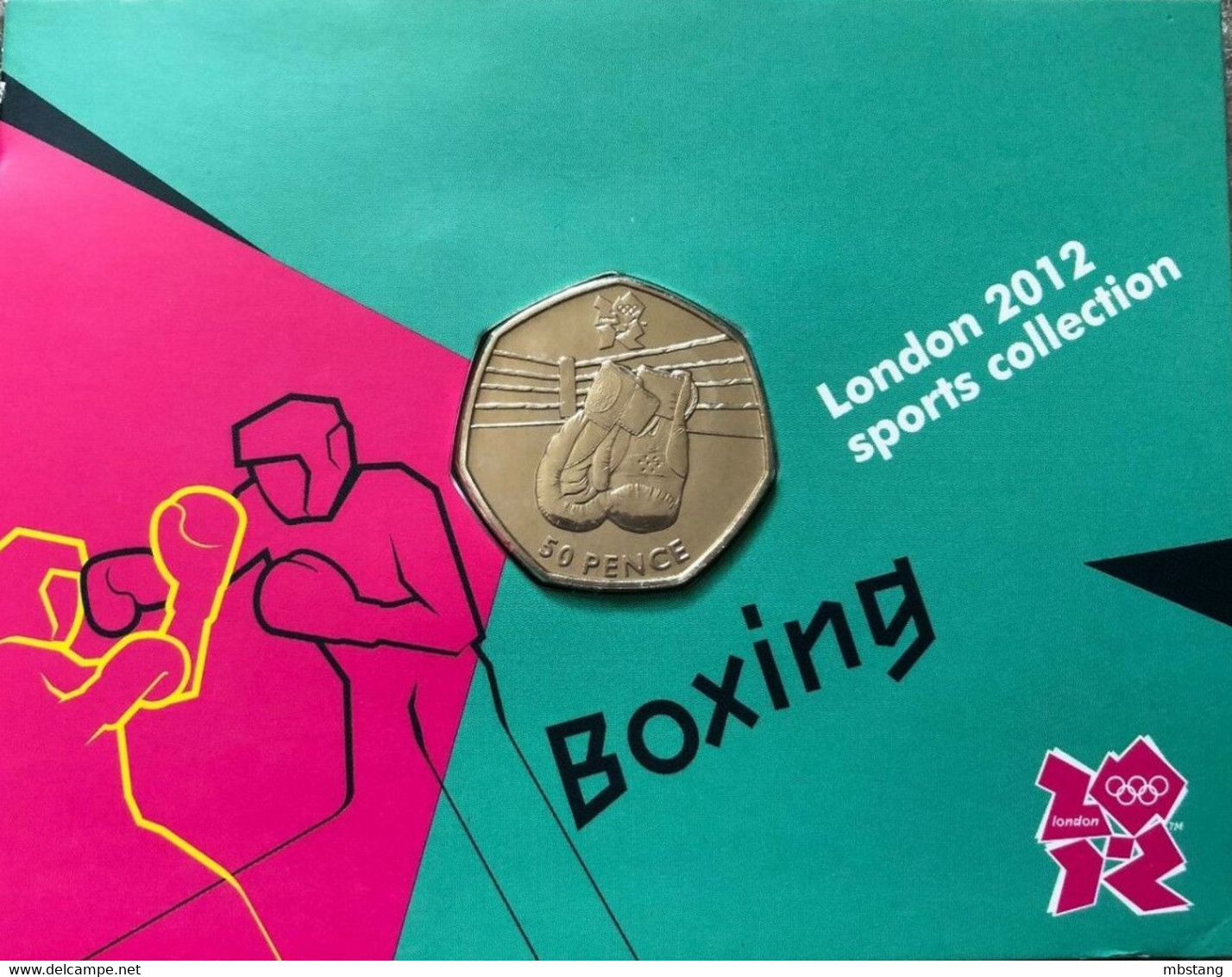 GRAN BRETAÑA  50 Pence  50p 2011 2012 Olympic Series BU On Royal Mint Cards (B1)  BOXING - 50 Pence