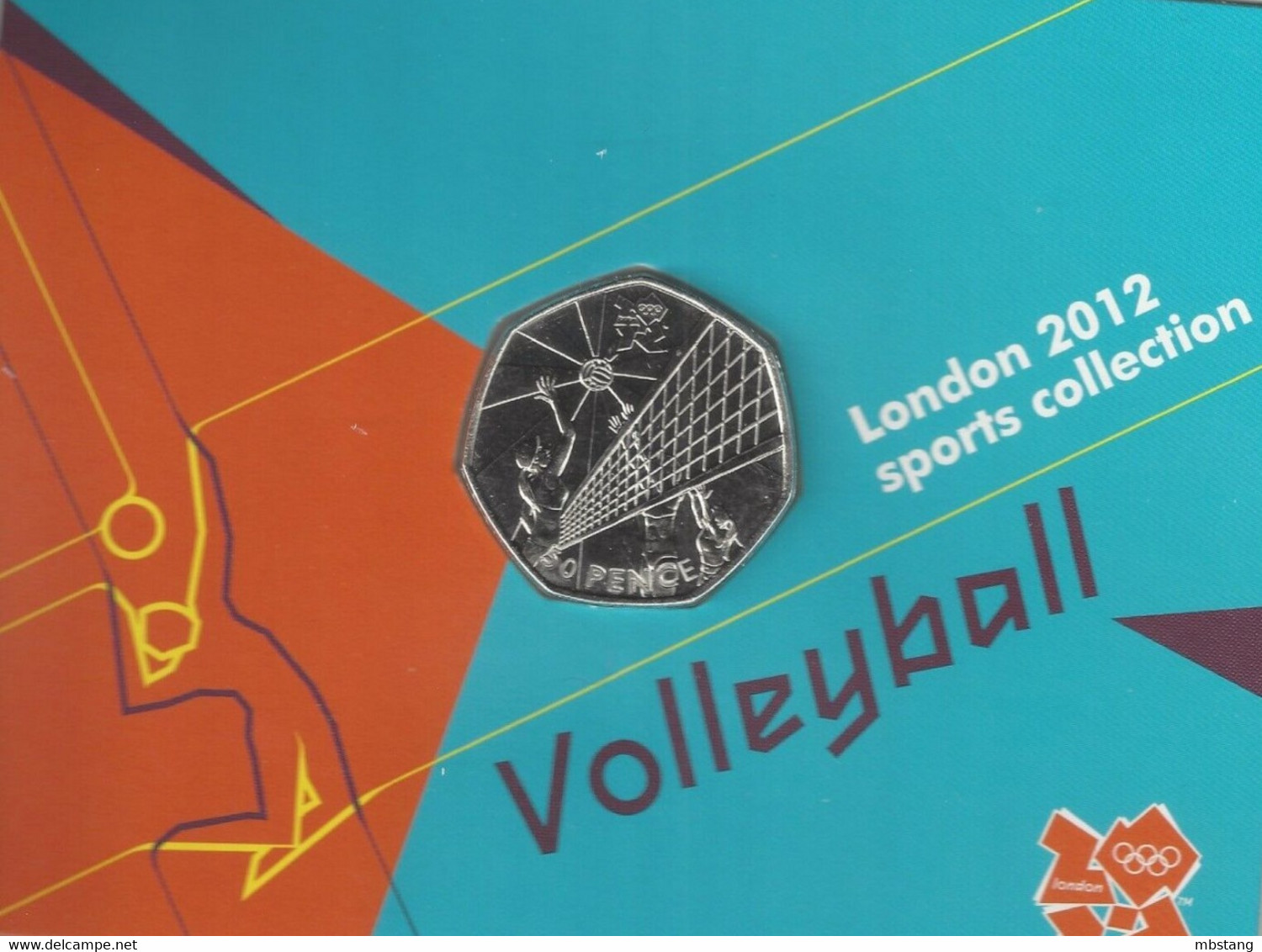 GRAN BRETAÑA  50 Pence  50p 2011 2012 Olympic Series BU On Royal Mint Cards (B1)  VOLLEYBALL - 50 Pence