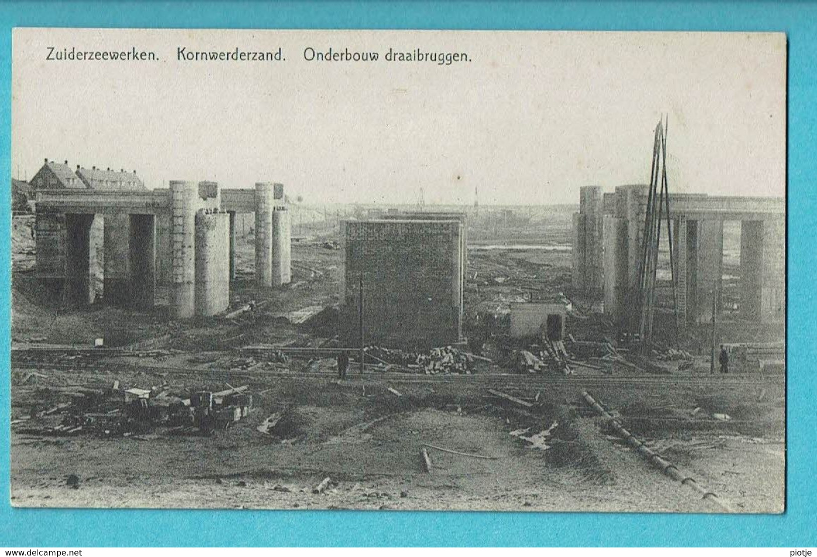 * Kornwederzand - Makkum (Friesland - Nederland) * (G.T.v.K.H.) Zuiderzeewerken, Onderbouw Draaibruggen, Pont, Bridge - Makkum