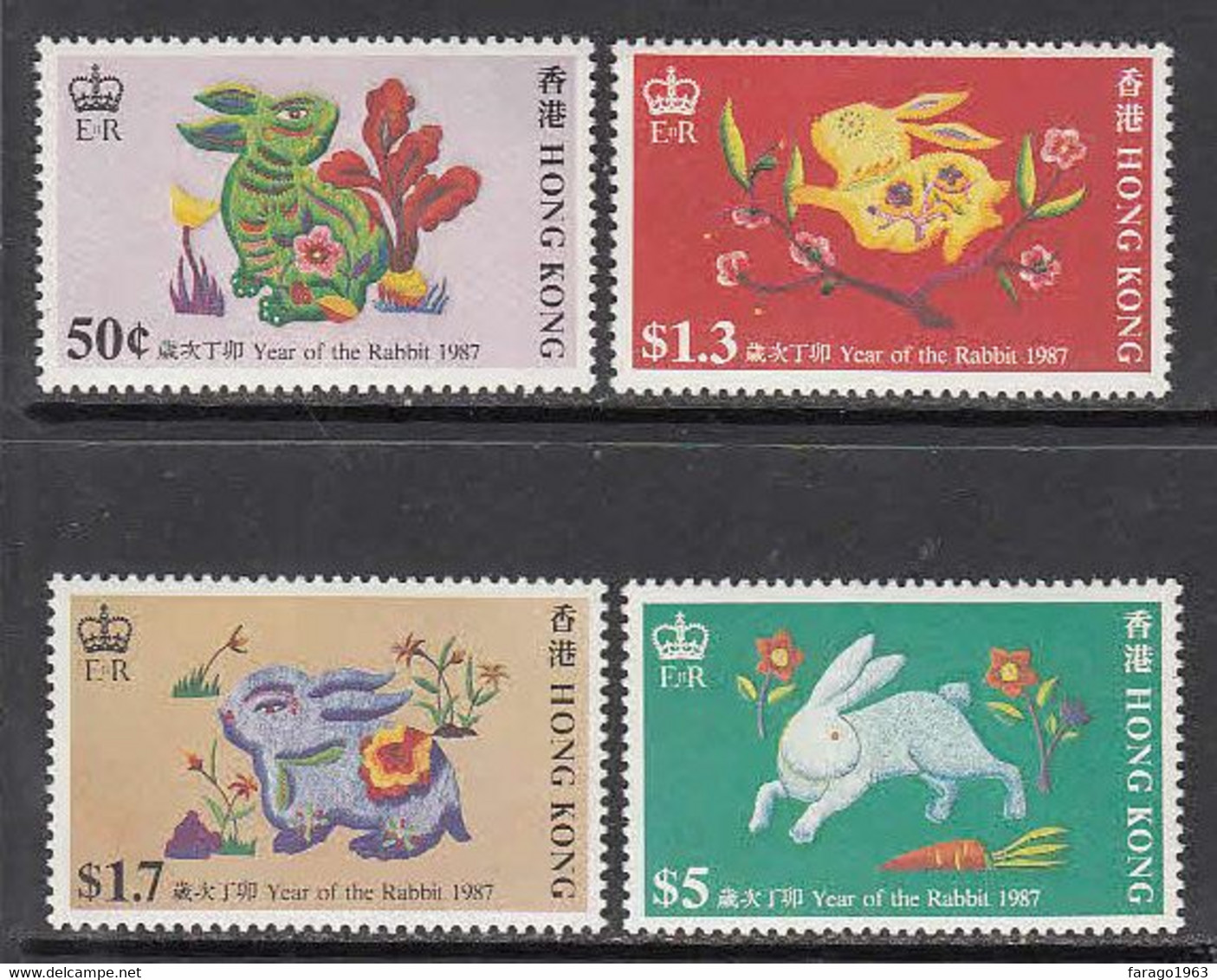 1987 Hong Kong Year Of The Rabbit Complete Set Of 4 MNH - Nuevos