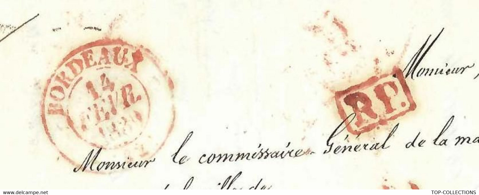 1859 De Bordeaux Bilot Pour Toulon COMMISSAIRE GENERAL MARINE CERTIFICAT MARIN EQUIPAGE DE LIGNE B.E.V.SCANS - Documents Historiques