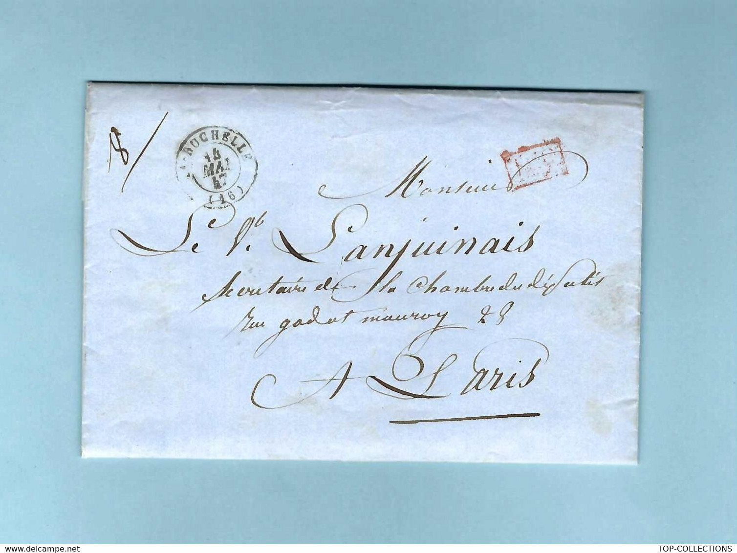 1847 De La Rochelle Pour Le Vicomte Victor Lanjuinais    Paris Intervention Ministère De La Guerre - Historische Documenten