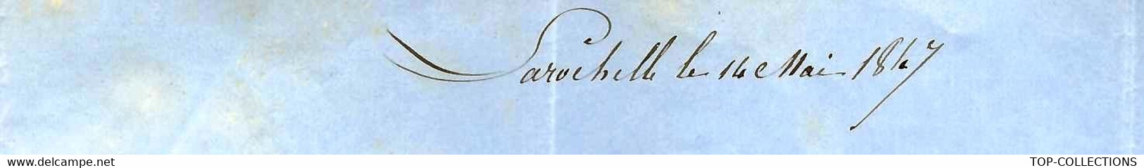 1847 De La Rochelle Pour Le Vicomte Victor Lanjuinais    Paris Intervention Ministère De La Guerre - Documents Historiques