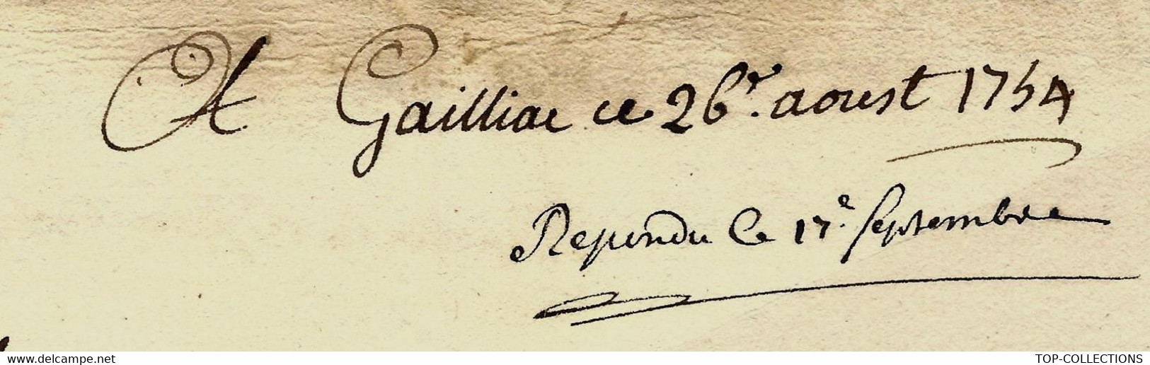 1754 LETTRE De Gaillac Tarn  MARQUE POSTALE Pour Rouffio Roumagnac Négociants à Montauban VOIR SCANS - 1701-1800: Precursors XVIII