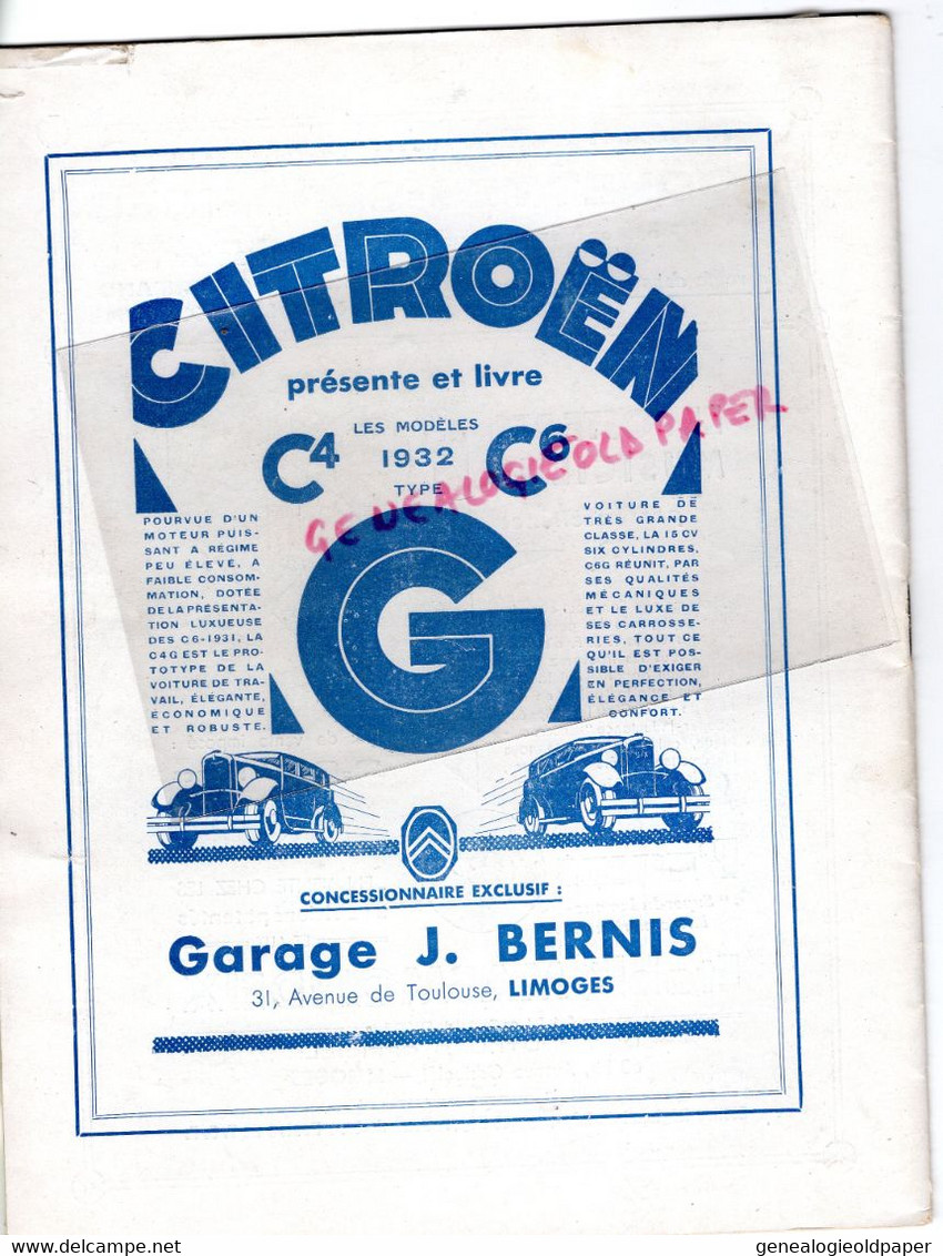 87-LIMOGES-PROGRAMME CIRQUE THEATRE MUNICIPAL- OPERA--OPERETTE LE PAYS DU SOURIRE-MARCEL FOUQUET-NELLY VALLERET-BERNIS - Programs