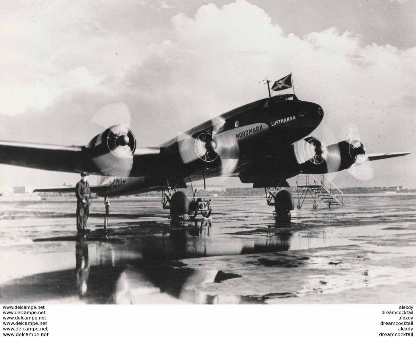 Photographie 24 X 18 Cm Aviation Avion Lufthansa " NORDMARK " 1938 Focke-Wulf FW 200 Condor - Aviation